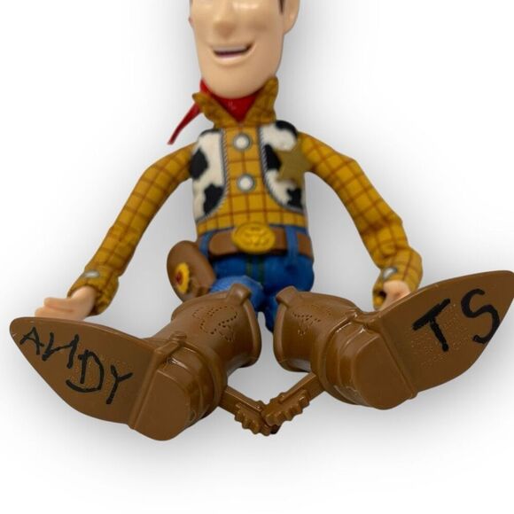 Disney Pixar Mattel Toy Story Woody Pull String Doll 12" Works No Hat - Picture 4 of 9